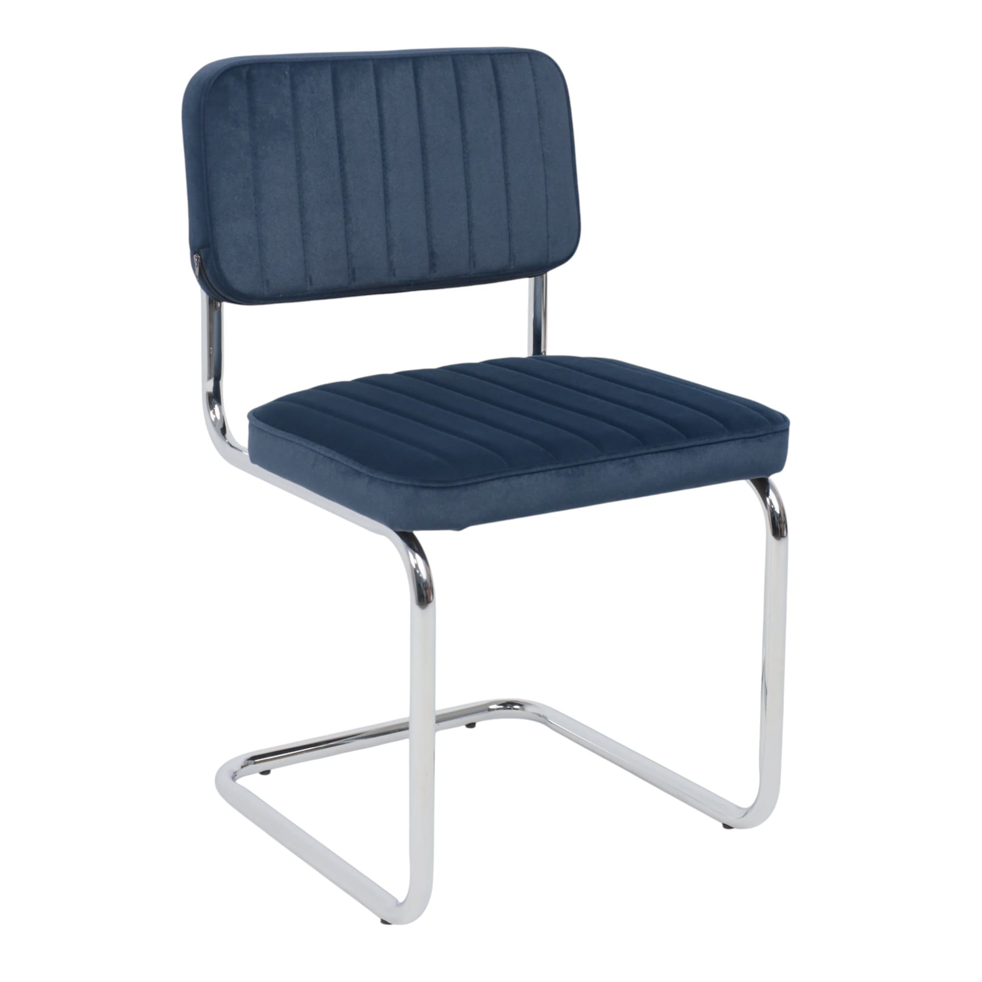 Кресло СЛАВИЯ Люкс, Kiton 707 синий велюр/хром
